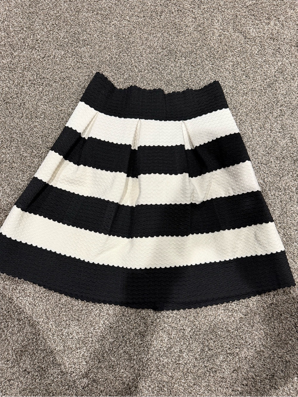 a'gaci Black and White Striped Circle Skirt